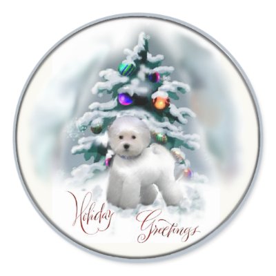 Bichon Frise Christmas Gifts Stickers by DogsByDezign
