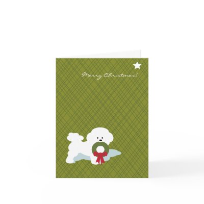 Bichon Frise Christmas Notecard by AdoptTees