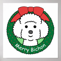 Bichon Frise Christmas Poster