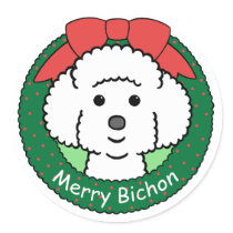 Bichon Frise Christmas Stickers