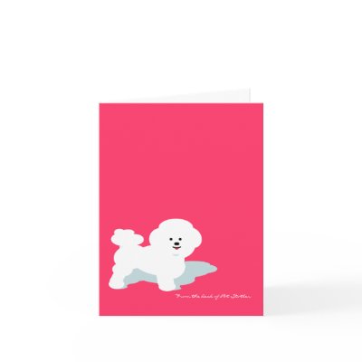 Bichon Frise Custom Note Card in Pink by AdoptTees