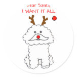 Bichon Frise Dear Santa Sticker