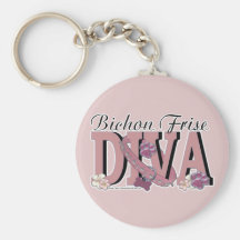 Bichon Frise DIVA Key Chain