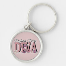 Bichon Frise DIVA Keychains