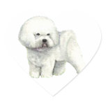 Bichon Frise Dog Art Heart Sticker