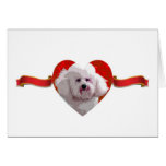 Bichon Frise Heart & Ribbon Cards