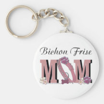 Bichon Frise MOM Keychains