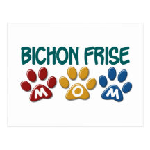 BICHON FRISE MOM Paw Print Post Cards