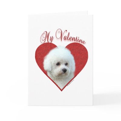 Bichon Frise My Valentine Greeting Card by GreyWolfCreation