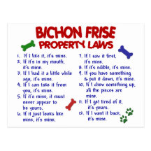 BICHON FRISE Property Laws 2 Postcard