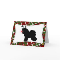 Bichon Frise Reindeer Christmas Card