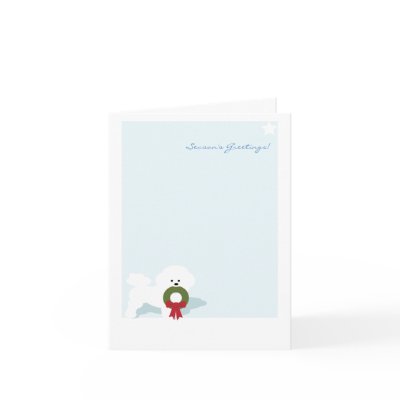 Bichon Frise Seasons Greetings Notecard by AdoptTees