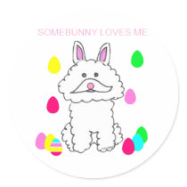Bichon Frise Somebunny Loves Me Stickers