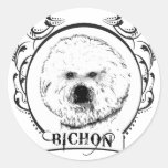 Bichon Frise T-shirt Round Stickers