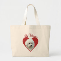 Bichon Frise Valentine Tote Bags