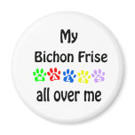 Bichon Frise Walks Design Fridge Magnets
