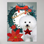 Bichon Season Greetings Art posters