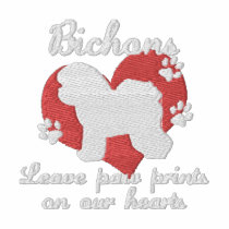 Bichons Leave Paw Prints Embroidered Hoody