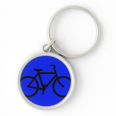 Bicycle: Black on Blue Key Chain by sk2id3oo
