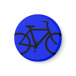 Bicycle: Black on Blue Refrigerator Magnet