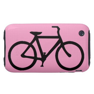 Bicycle: Black on Pink Tough Iphone 3 Cover by sk2id3oo