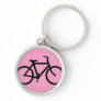 Bicycle: Black on Pink Key Chain