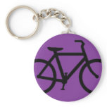 Bicycle: Black on Purple Key Chains