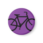 Bicycle: Black on Purple Refrigerator Magnet