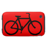 Bicycle: Black on Red Iphone 3 Tough Covers