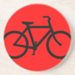 Bicycle: Black on Red Beverage Coaster