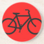 Bicycle: Black on Red Beverage Coaster