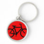 Bicycle: Black on Red Keychain
