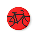 Bicycle: Black on Red Refrigerator Magnets