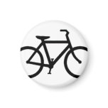 Bicycle: Black on White Refrigerator Magnets
