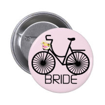 Bicycle Bride Tshirts and Gifts Pinback Button