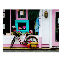 Bicycle by Antique Shop Post Card