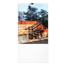 Bicycle by Train Station Photo Card Template