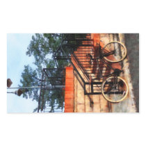 Bicycle by Train Station Rectangular Stickers