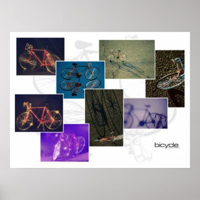 Bicycle Collage Poster by bixxman