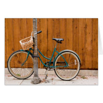 Bicycle Cycle Bicycling Cycling Fence Greeting Cards