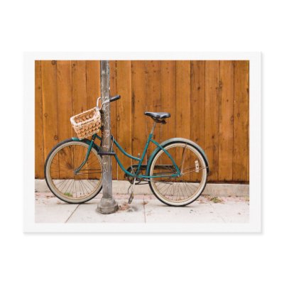 Bicycle Cycle Bicycling Cycling Fence Post Card