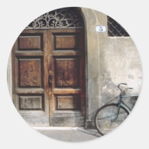 Bicycle Cycle Bicycling Cycling Italy Building Round Stickers