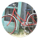 Bicycle Cycle Bicycling Cycling Old Shed Round Stickers