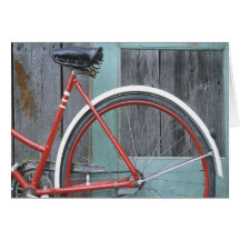 Bicycle Cycle Bicycling Cycling Old Wooden Shed Greeting Cards