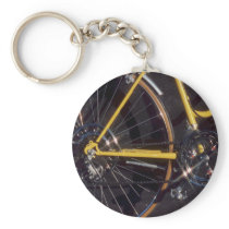 Bicycle Cycle Bicycling Cycling Yellow Bike Frame Keychain