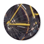 Bicycle Cycle Bicycling Cycling Yellow Bike Frame Refrigerator Magnets