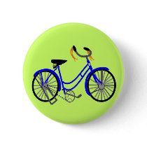 Bicycle Drawing, 1950's Style Pinback Buttons
