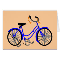 Bicycle Drawing, 1950's Style Greeting Card