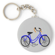 Bicycle Drawing, 1950's Style Key Chain
