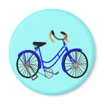 Bicycle Drawing, 1950's Style Refrigerator Magnets